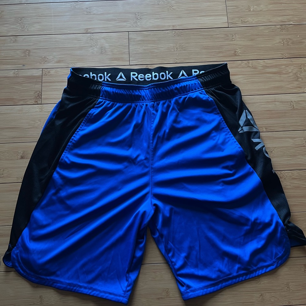 Reebok Men's Blue and Black Sports Shorts